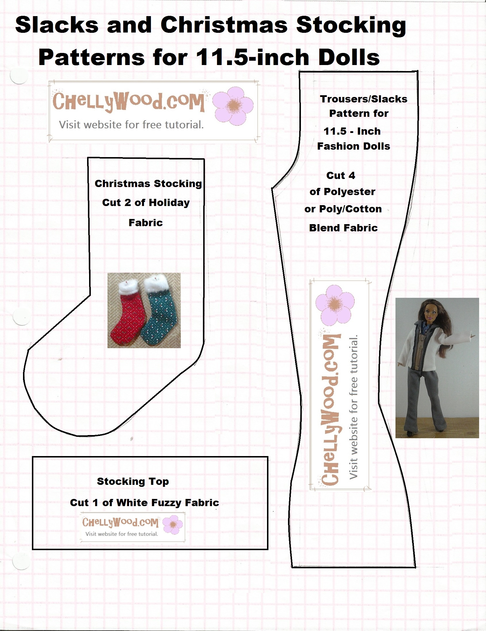 Pattern For Making A miniature holiday stocking Is Free ChellyWood Free Doll Clothes Patterns Pattern For Making A miniature holiday stocking Is Free ChellyWood Free Doll Clothes Patterns