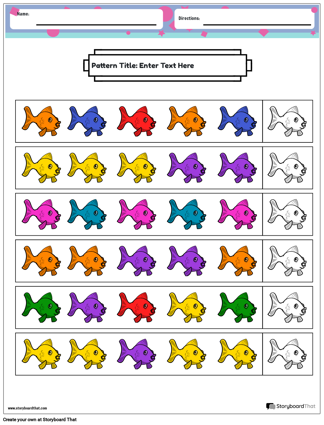 Pattern Worksheets Free Printables By Storyboard That
