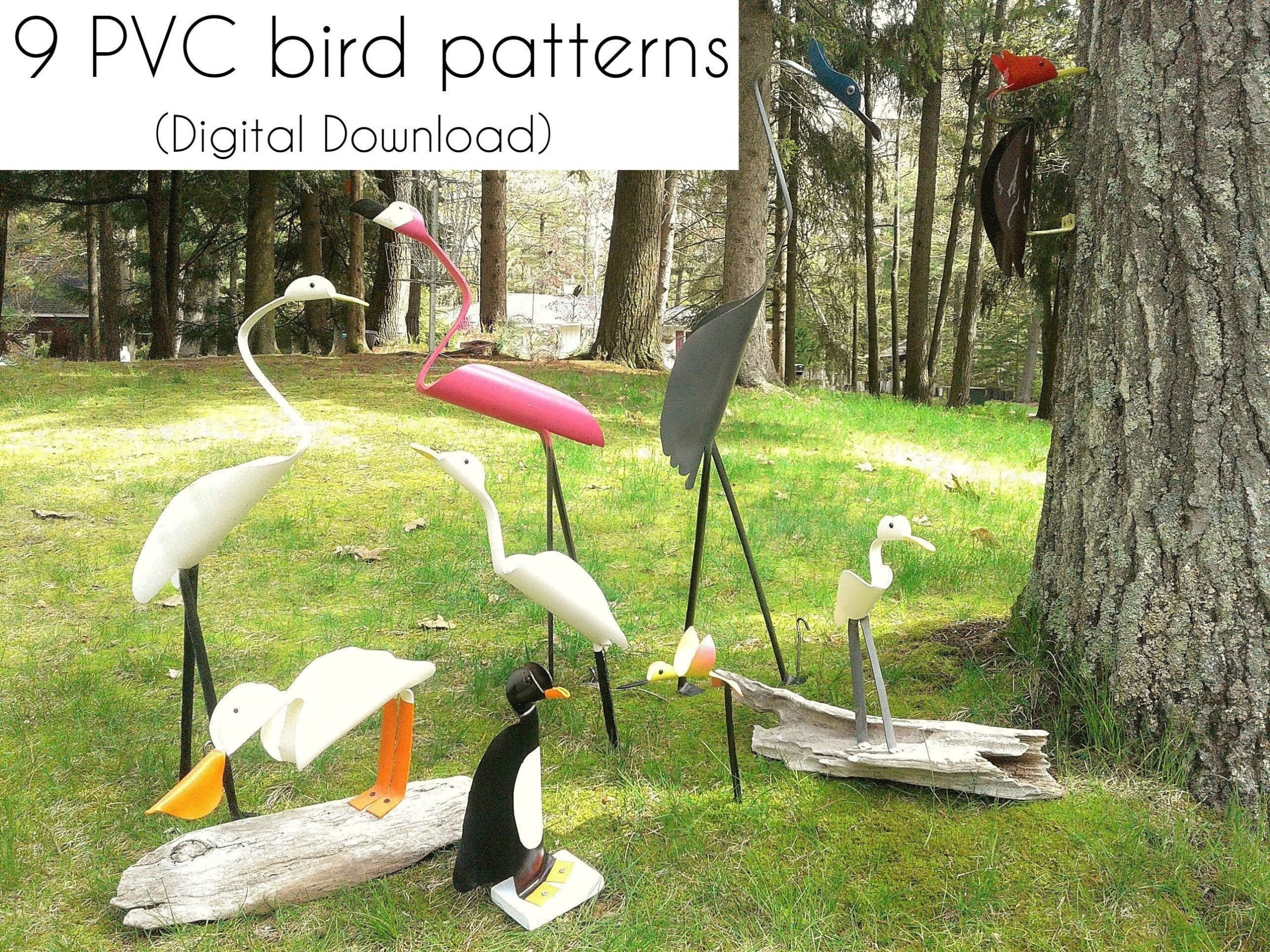 PDF Printable PVC Patterns 9 PVC Pipe Bird Patterns And Tutorial Digital Download Heron Egret Flamingo Woodpecker And More Etsy