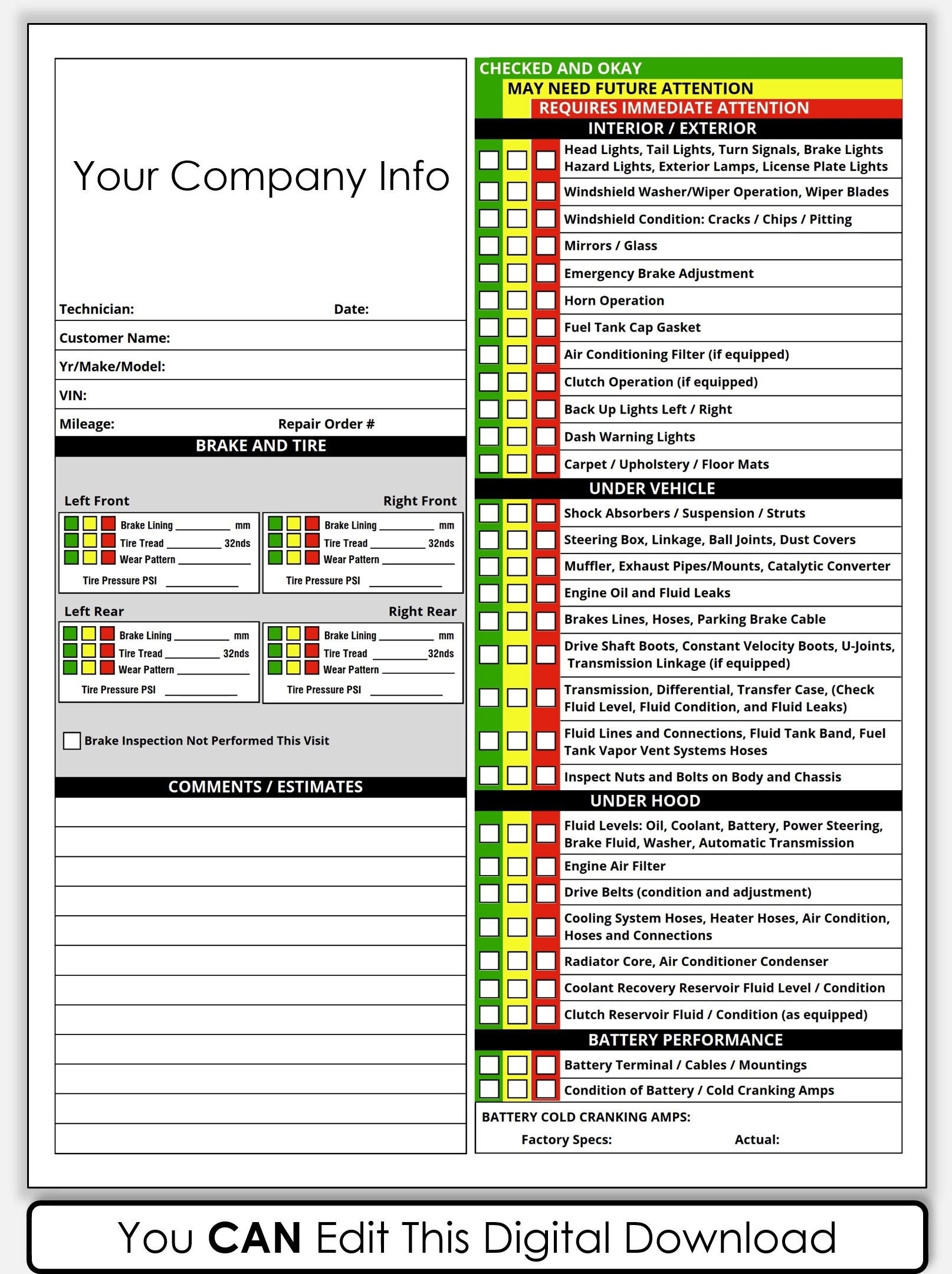 PDF Printable Vehicle Inspection Report CANVA Template Editable Car Or Equipment Rental Inspection Checklist Used Vehicle Inspection Sheet Etsy PDF Printable Vehicle Inspection Report CANVA Template Editable Car Or Equipment Rental Inspection Checklist Used Vehicle Inspection Sheet Etsy