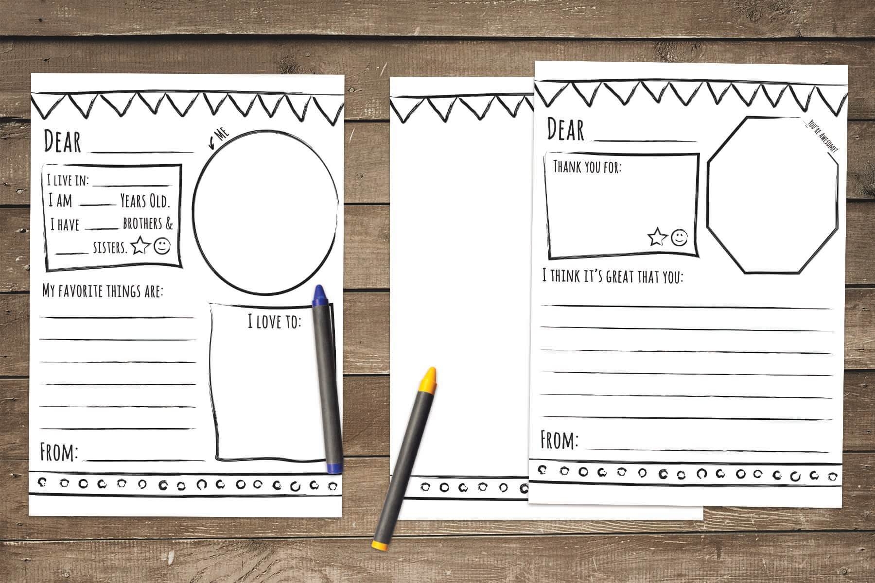 Pen Pal Letter Template Printable Kid