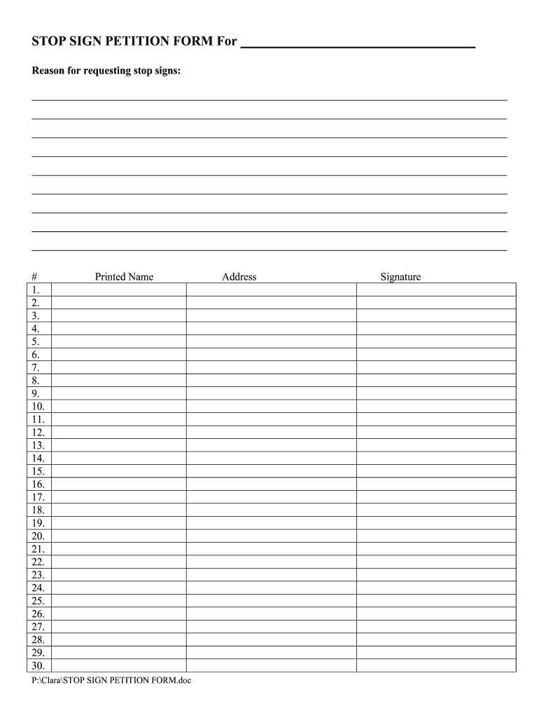Petition Template Fill Online Printable Fillable Blank PdfFiller