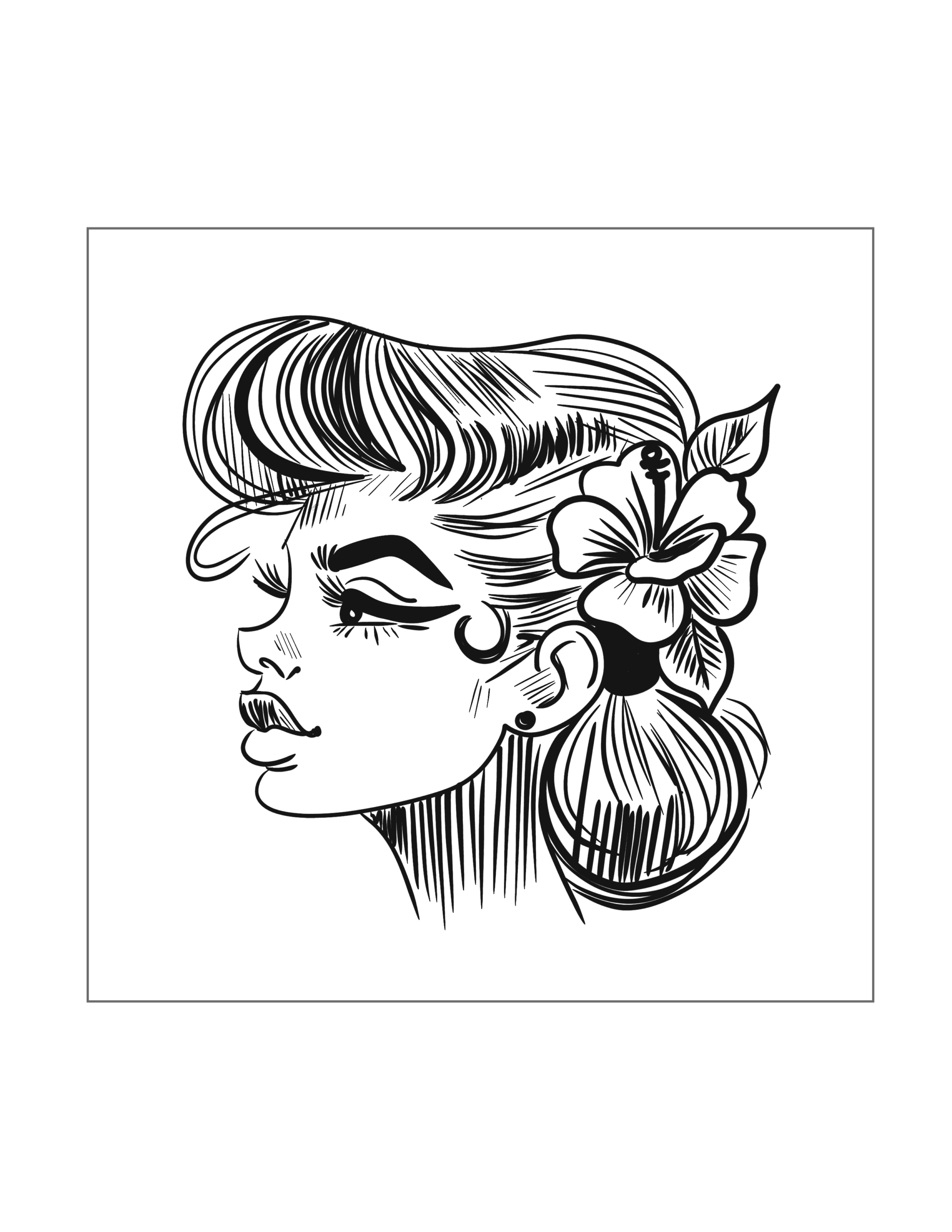 Pin Up Girl Coloring Pages Printable Coloring Pages FREE