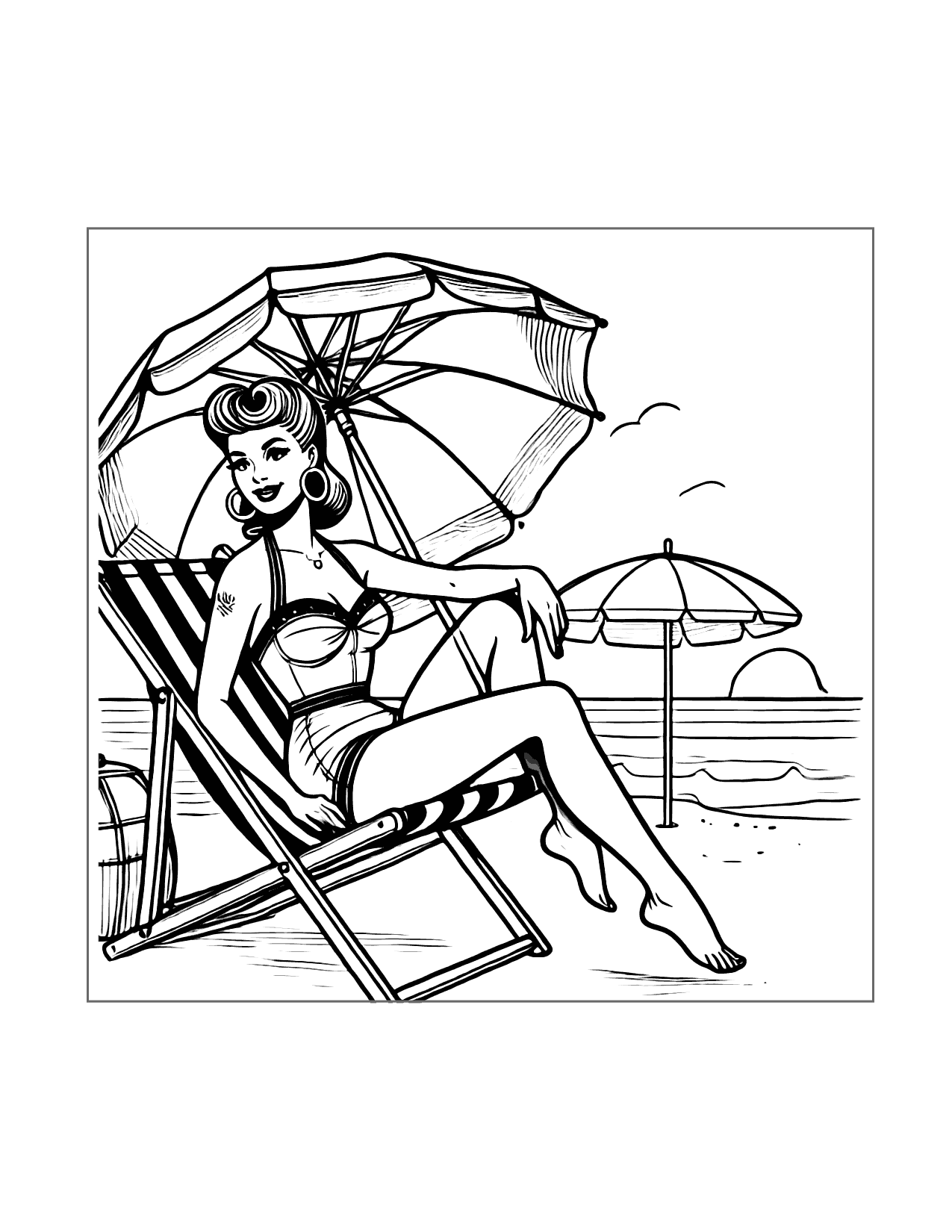Pin Up Girl Coloring Pages Printable Coloring Pages FREE