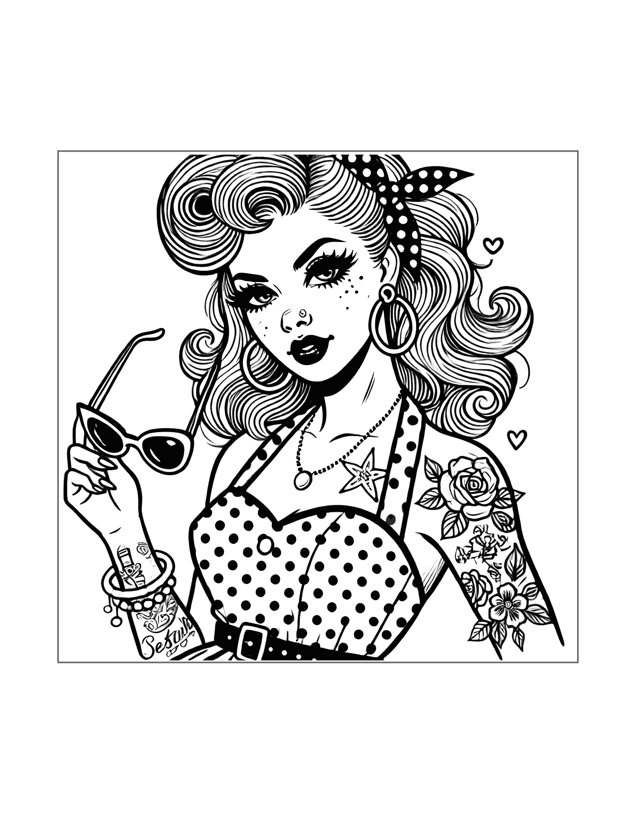Pin Up Girl Coloring Pages Printable Coloring Pages FREE