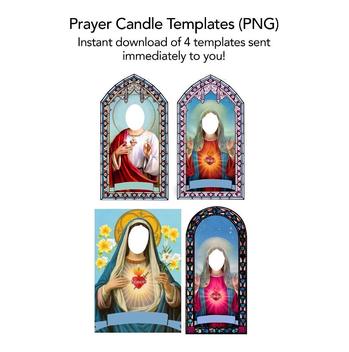 PNG Prayer Candle Templates Set Of 4 Digital Download Templates Sent Immediately To You Etsy Israel
