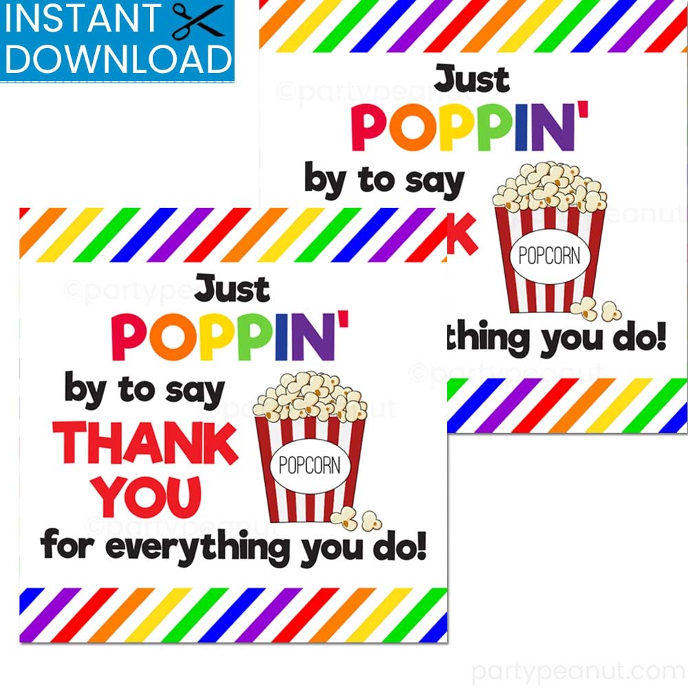 Thank You For Popping By Free Printable