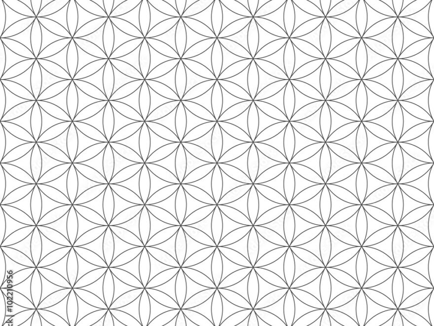 Poster Black Outline Flower Of Life Sacred Geometry Pattern Wall Art UkPosters
