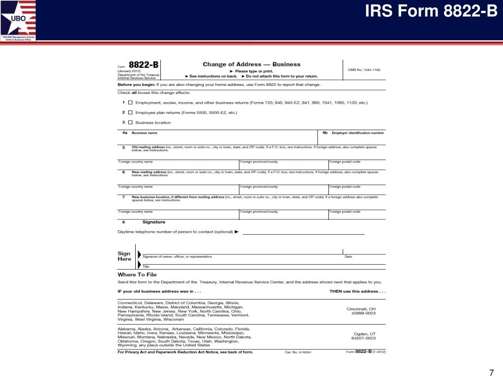 Irs Form 8822 Printable Irs Form 8822 Printable