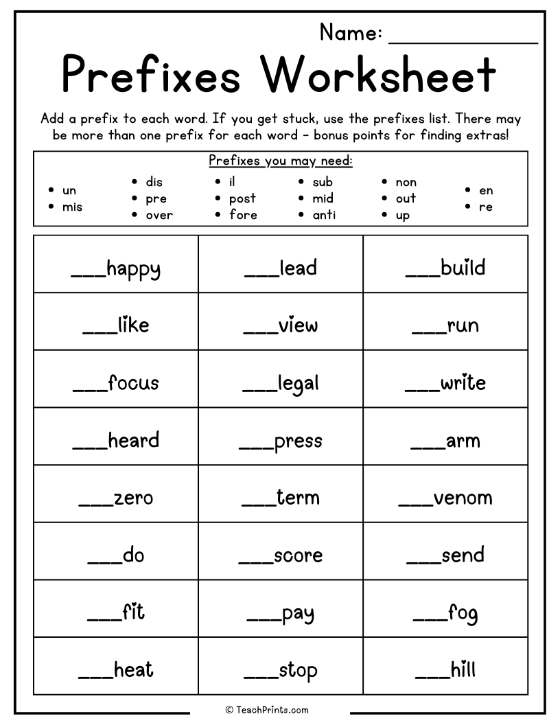 Prefix Suffix Free Printable Worksheet Grade 3 Prefix Suffix Free Printable Worksheet Grade 3