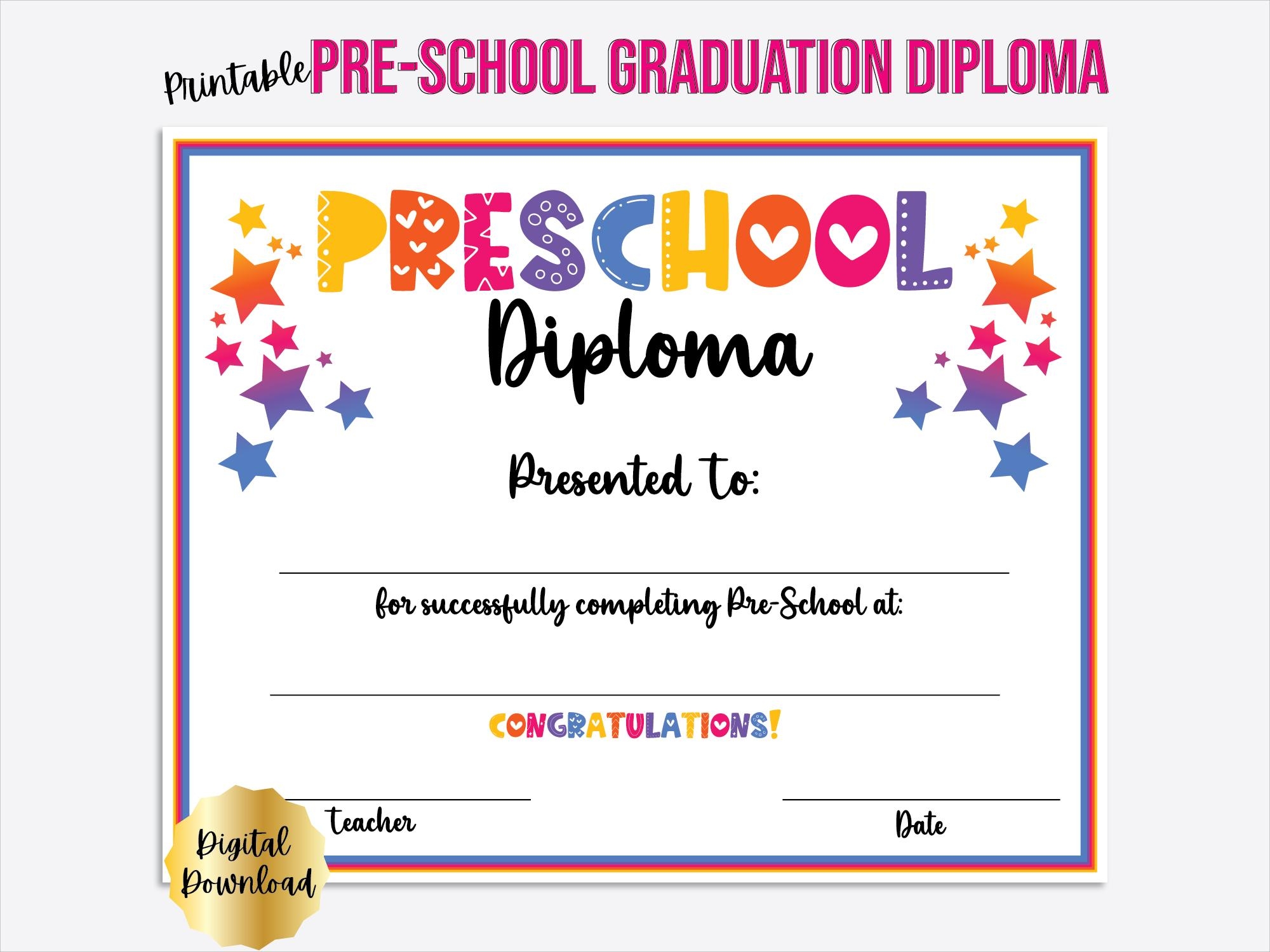 Preschool Graduation Diploma Certificate Printable Preschool Graduate Template Includes Editable PDF Etsy Preschool Graduation Diploma Certificate Printable Preschool Graduate Template Includes Editable PDF Etsy
