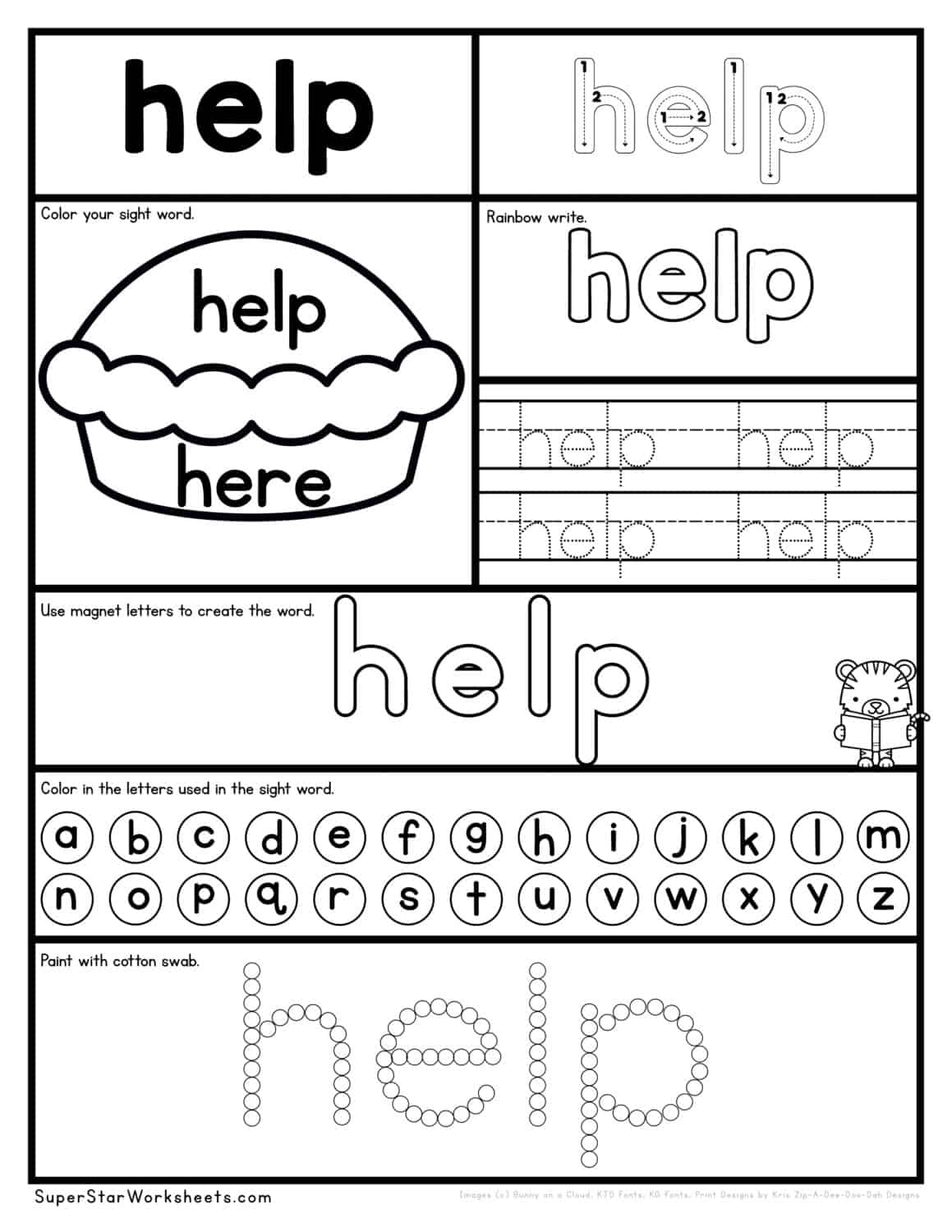 Free Printable Preschool Sight Word Worksheets