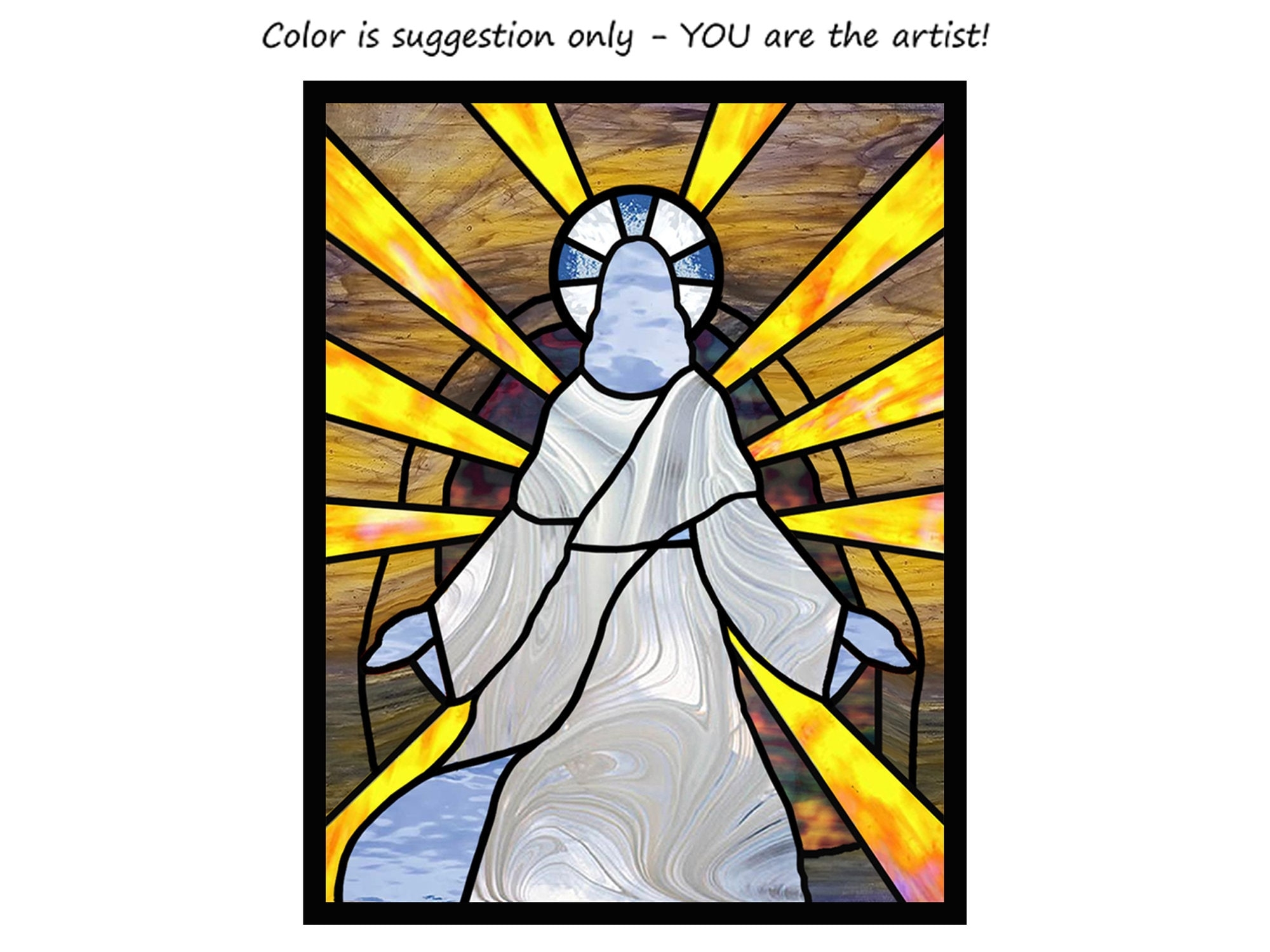 PRICE DROP The Risen Christ Pattern For Stained Glass Mosaics Needle Felting Resin Art Printable PDF Files And Instant Download Etsy