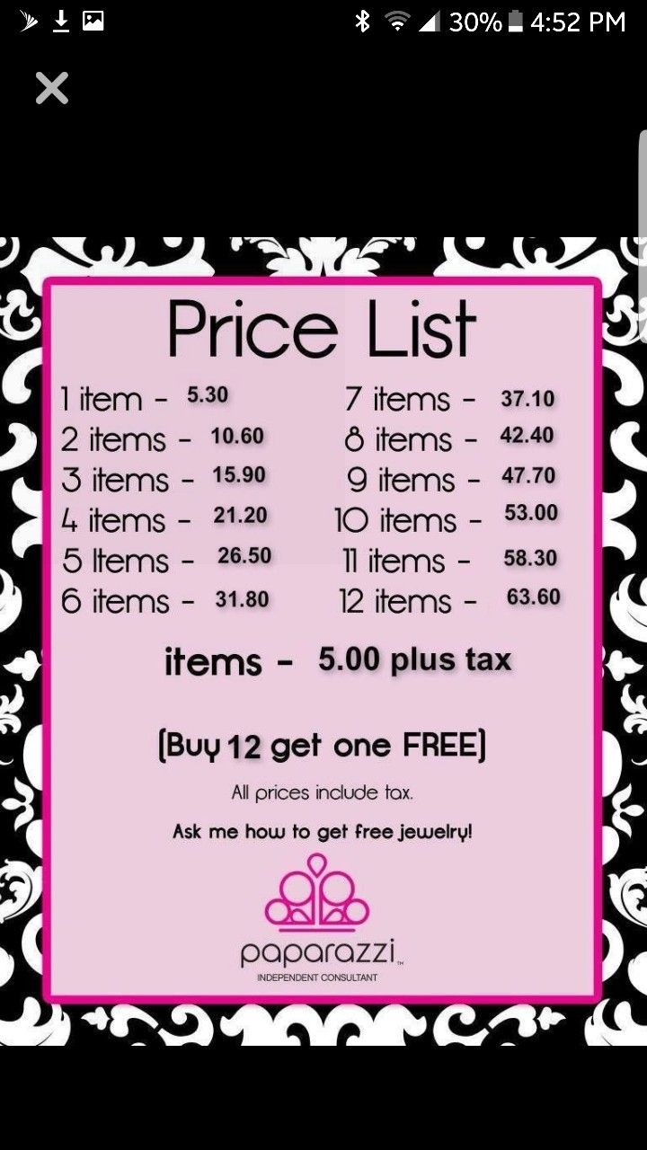 Price List With Tax 
