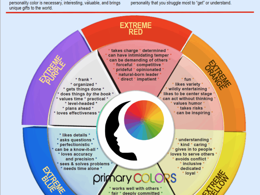 Primary Colors Personality Profile Digital License The Dibble Institute