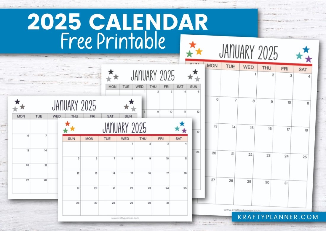 Printable 2025 Calendar To Plan Your Year Krafty Planner Printable 2025 Calendar To Plan Your Year Krafty Planner