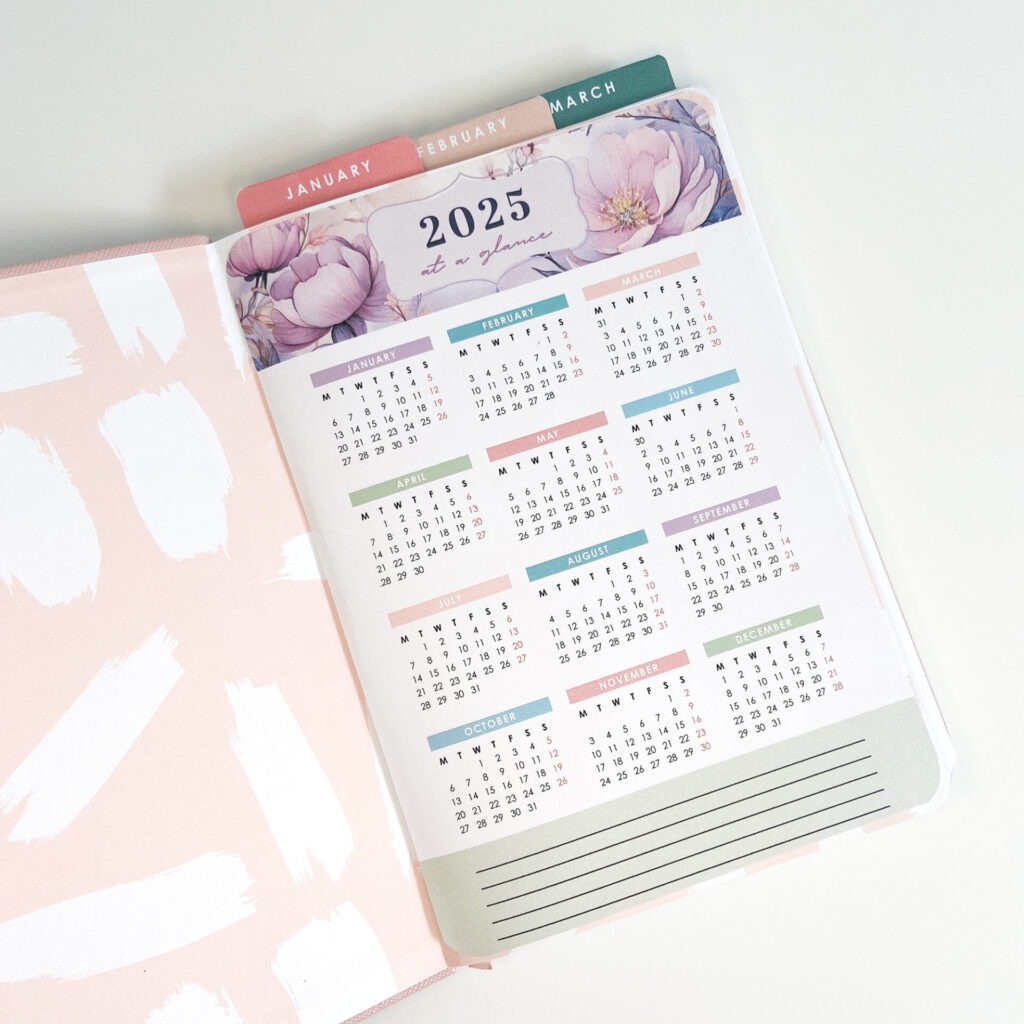 Bullet Journal Calendar Printable 2025