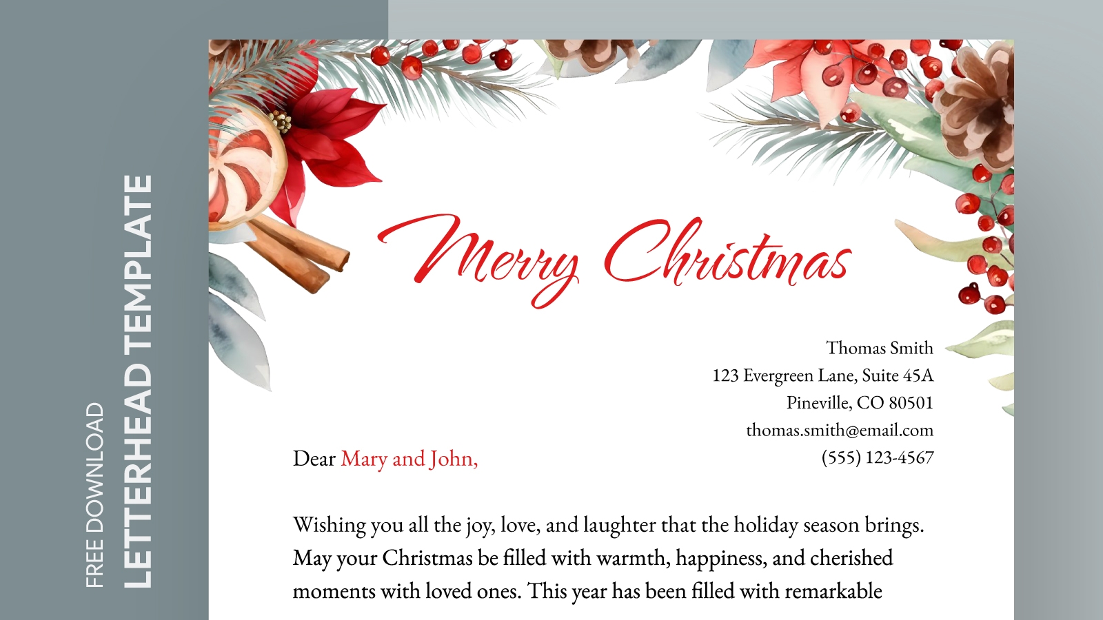 Free Printable Holiday Christmas Letterhead Printable Free Printable Holiday Christmas Letterhead Printable