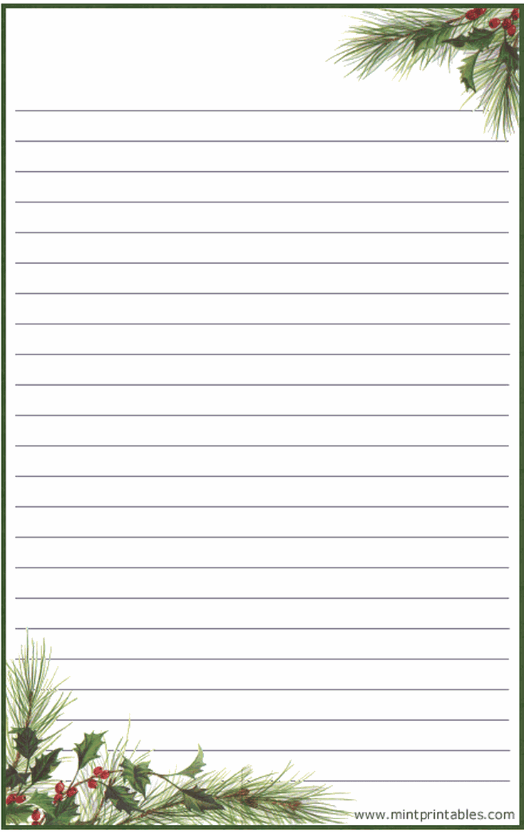 Printable Christmas Stationery To Use For The Holidays