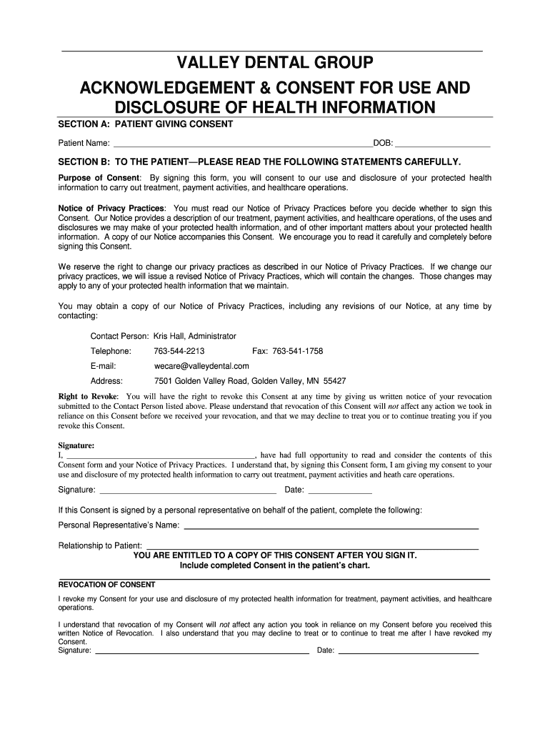 Free Printable Dental Consent Forms