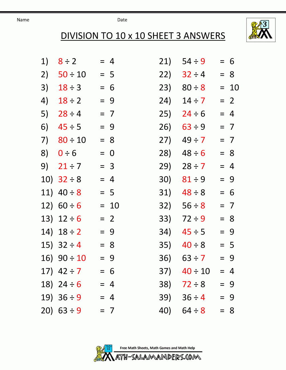 Printable Division Worksheets 3rd 4th Grade Printable Division Worksheets 3rd 4th Grade