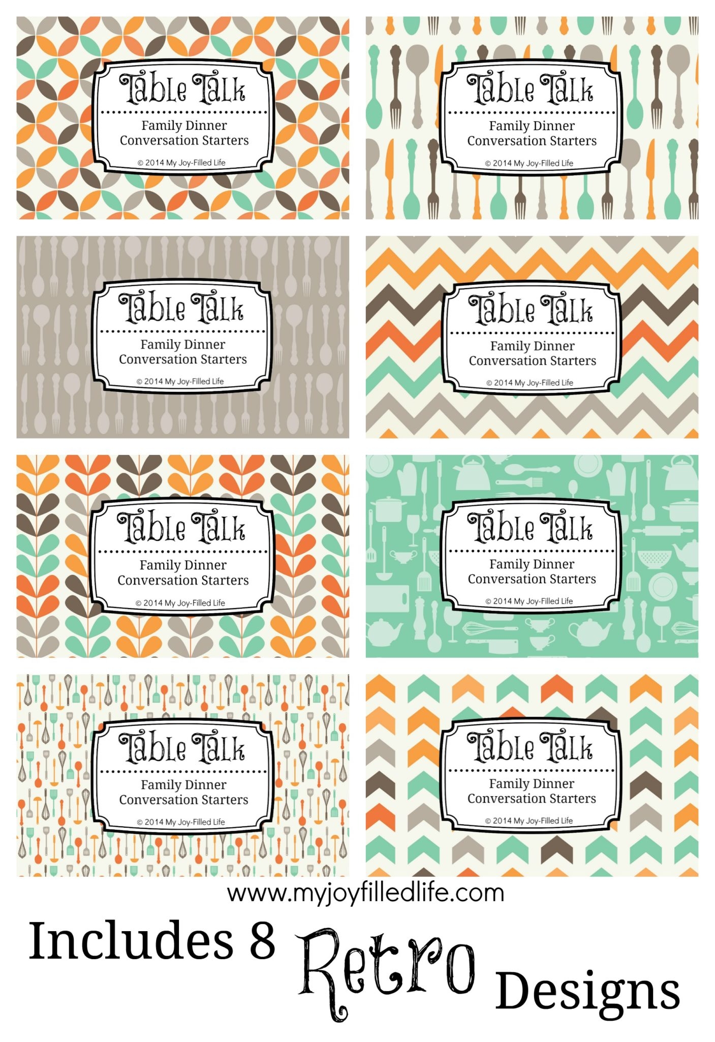 Printable Family Dinner Conversation Starters Cards My Joy Filled Life