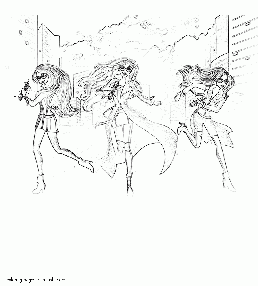 Printable Free Coloring Pages Barbie Spy Squad COLORING PAGES PRINTABLE COM