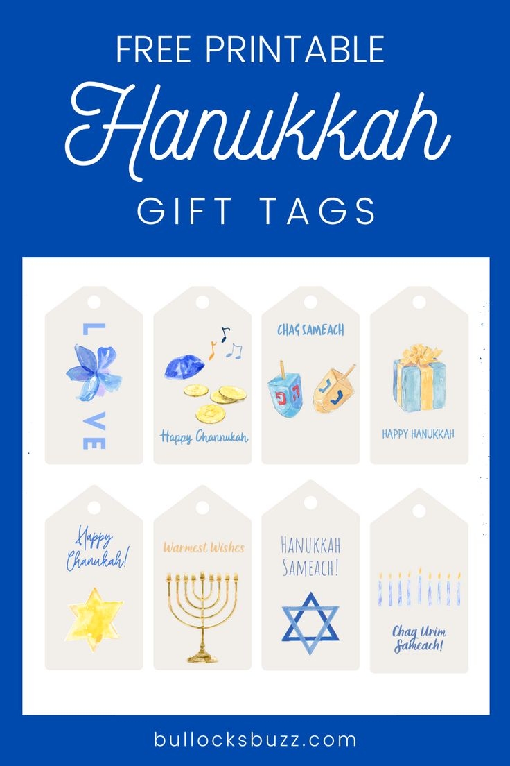 Printable Hanukkah Gift Tags