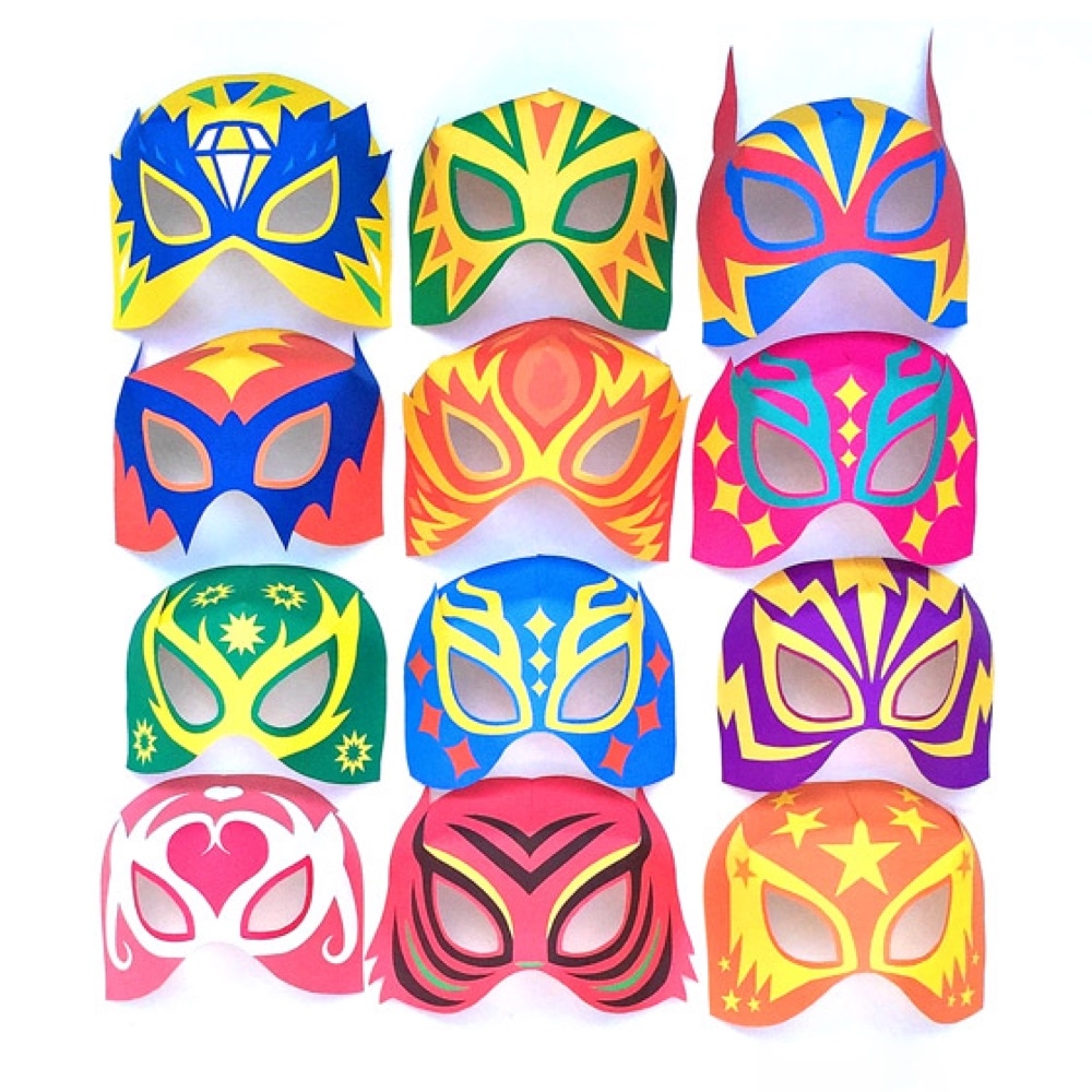 Printable Lucha Libre Masks DIY Mask Costumes Happythought Printable Lucha Libre Masks DIY Mask Costumes Happythought