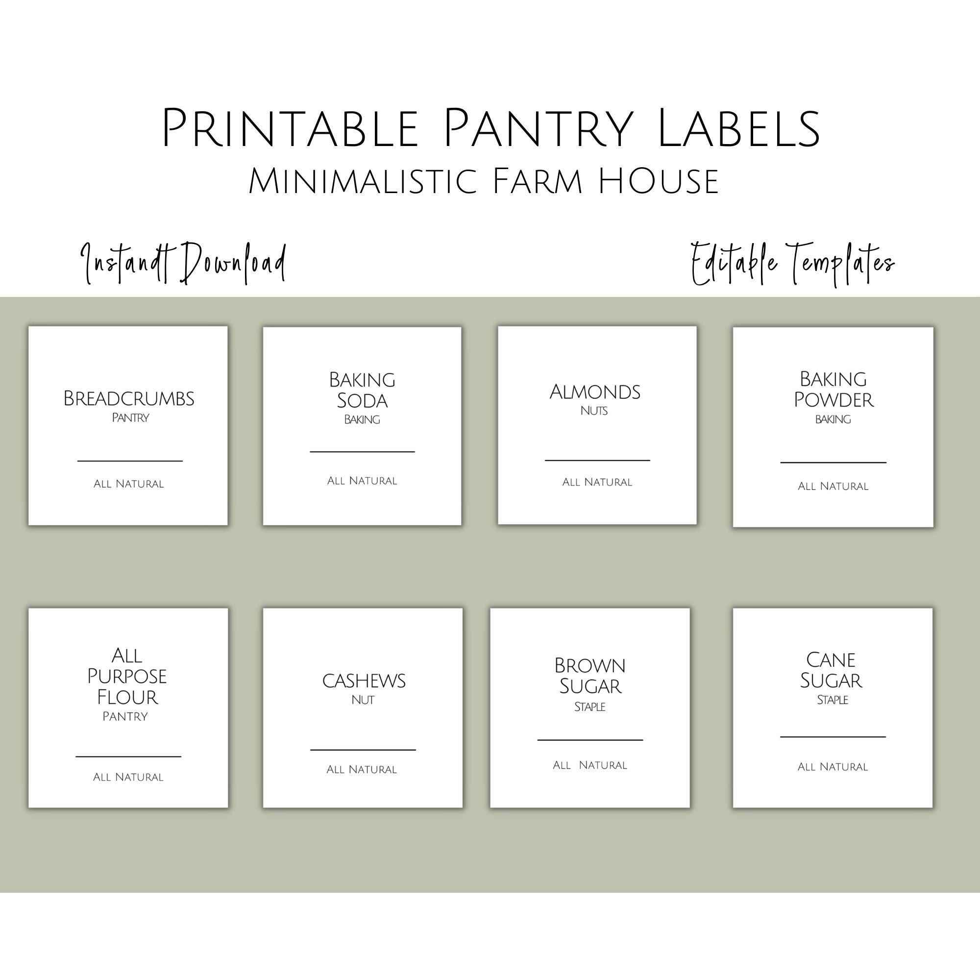 Printable Minimalist Farm House Pantry Label Template Modern Pantry Labels Stickers DIY Jar Label Pantry Organization Instant Download Etsy Printable Minimalist Farm House Pantry Label Template Modern Pantry Labels Stickers DIY Jar Label Pantry Organization Instant Download Etsy