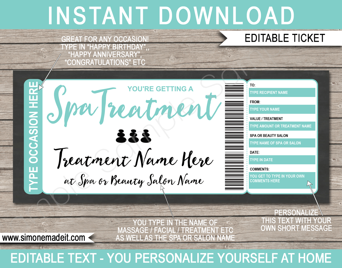 Free Printable Spa Gift Certificate Template