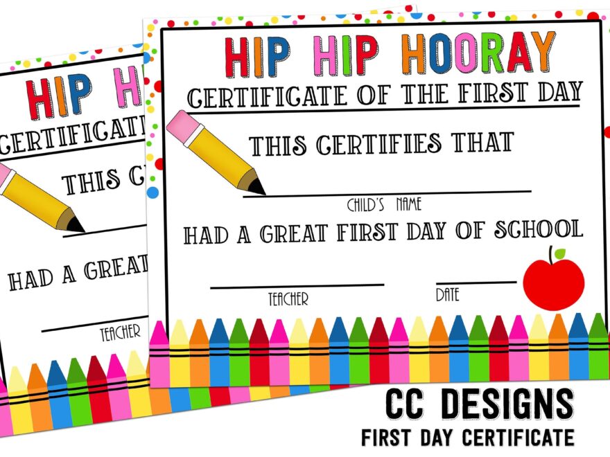 PRINTABLE Teacher First Day Of School Certificate Preschool Teacher Pass Out Handout For School Instant Download Etsy