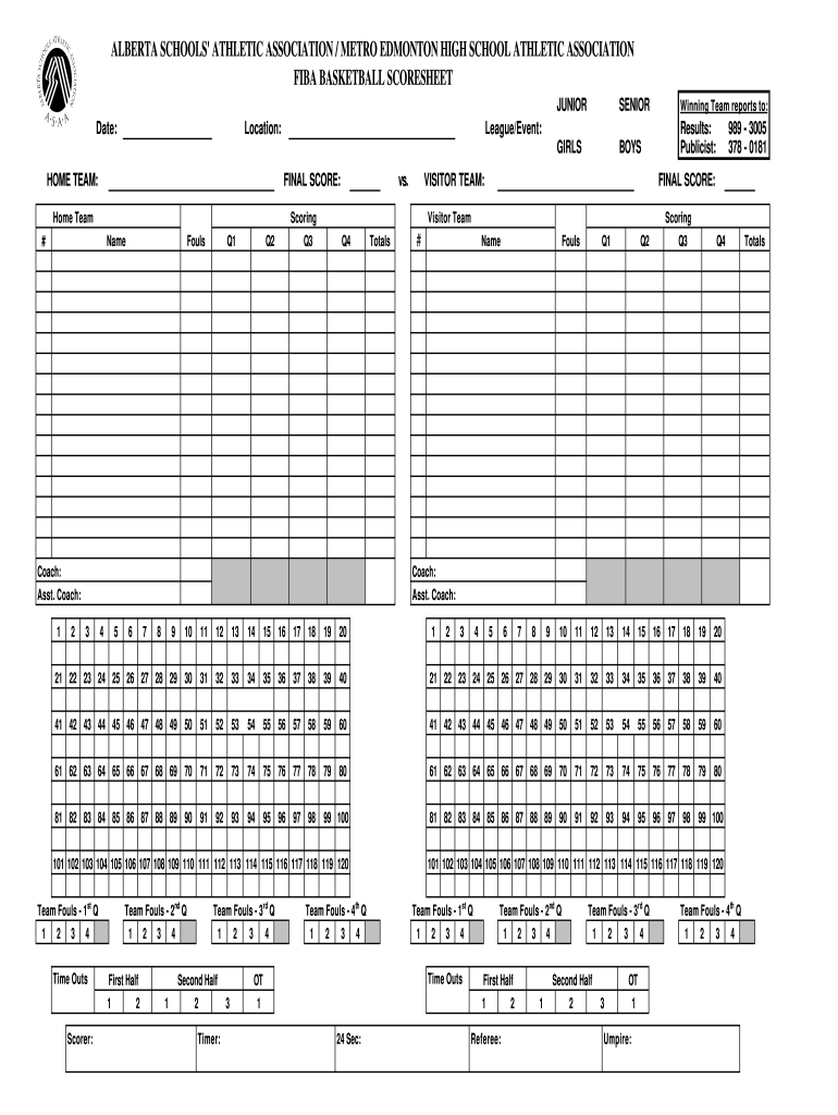 Printable Template Basketball Stat Sheet Fill Online Printable Fillable Blank PdfFiller