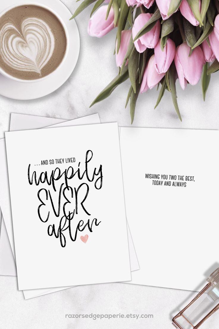 PRINTABLE Wedding Card For Couple Bridal Shower INSTANT DOWNLOAD Card For Bride To Be Happily Ever After Etsy
