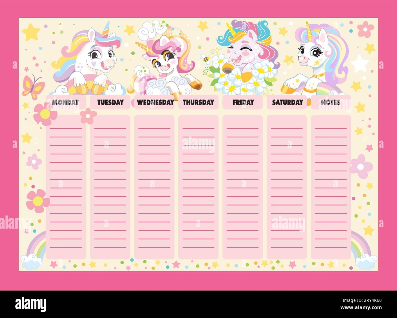 Printable Weekly Calendar Planner With Cute Rainbow Unicorns Vector Illustration Planner Design Concept For Timetable Schedule Diary Daily Planner Stock Vector Image Art Alamy Printable Weekly Calendar Planner With Cute Rainbow Unicorns Vector Illustration Planner Design Concept For Timetable Schedule Diary Daily Planner Stock Vector Image Art Alamy