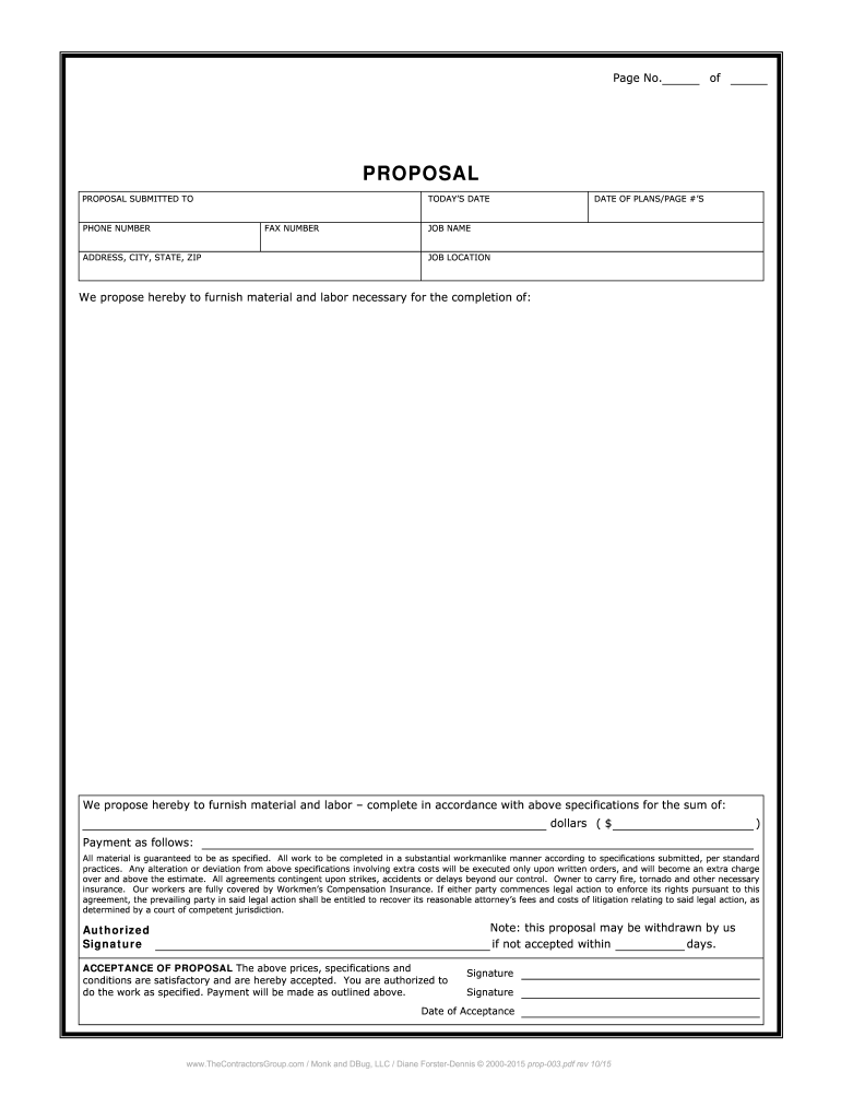 Proposal Template Pdf Download Fill Online Printable Fillable Blank PdfFiller