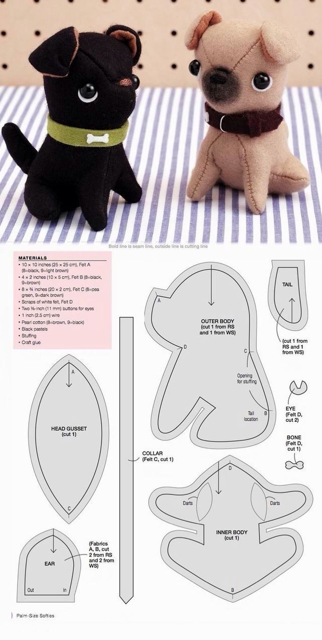 Pug Plush Pattern Cute Sewing Pattern Printable Pug Plush Pattern Cute Sewing Pattern Printable