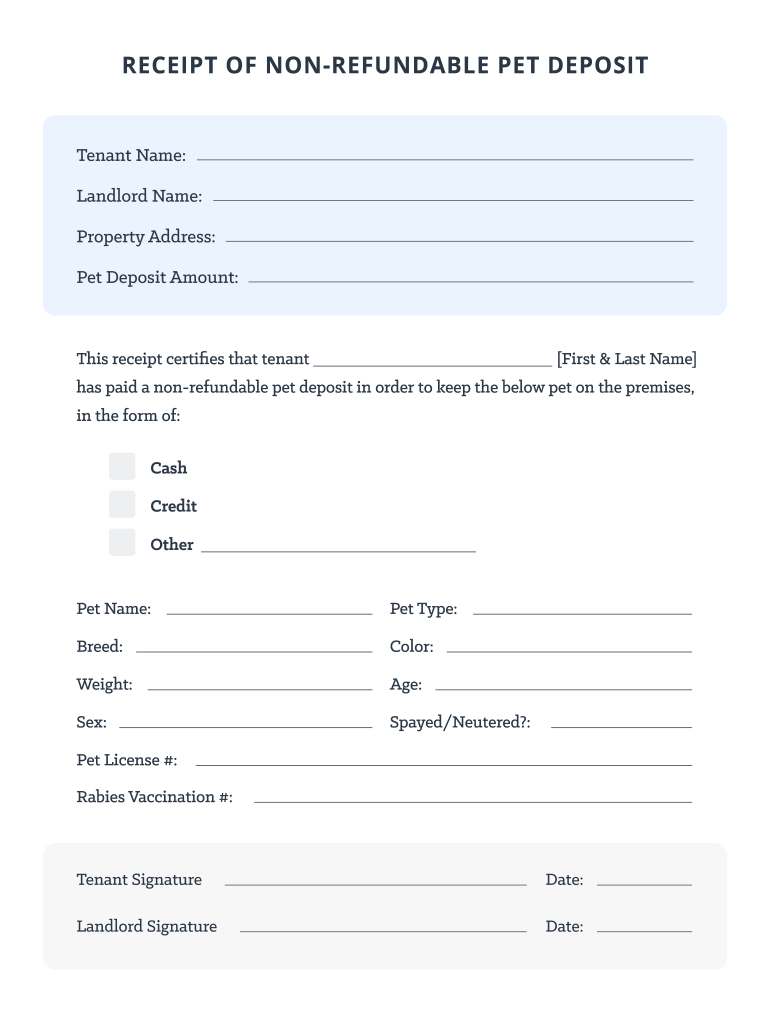 Free Printable Non Refundable Pet Addendum