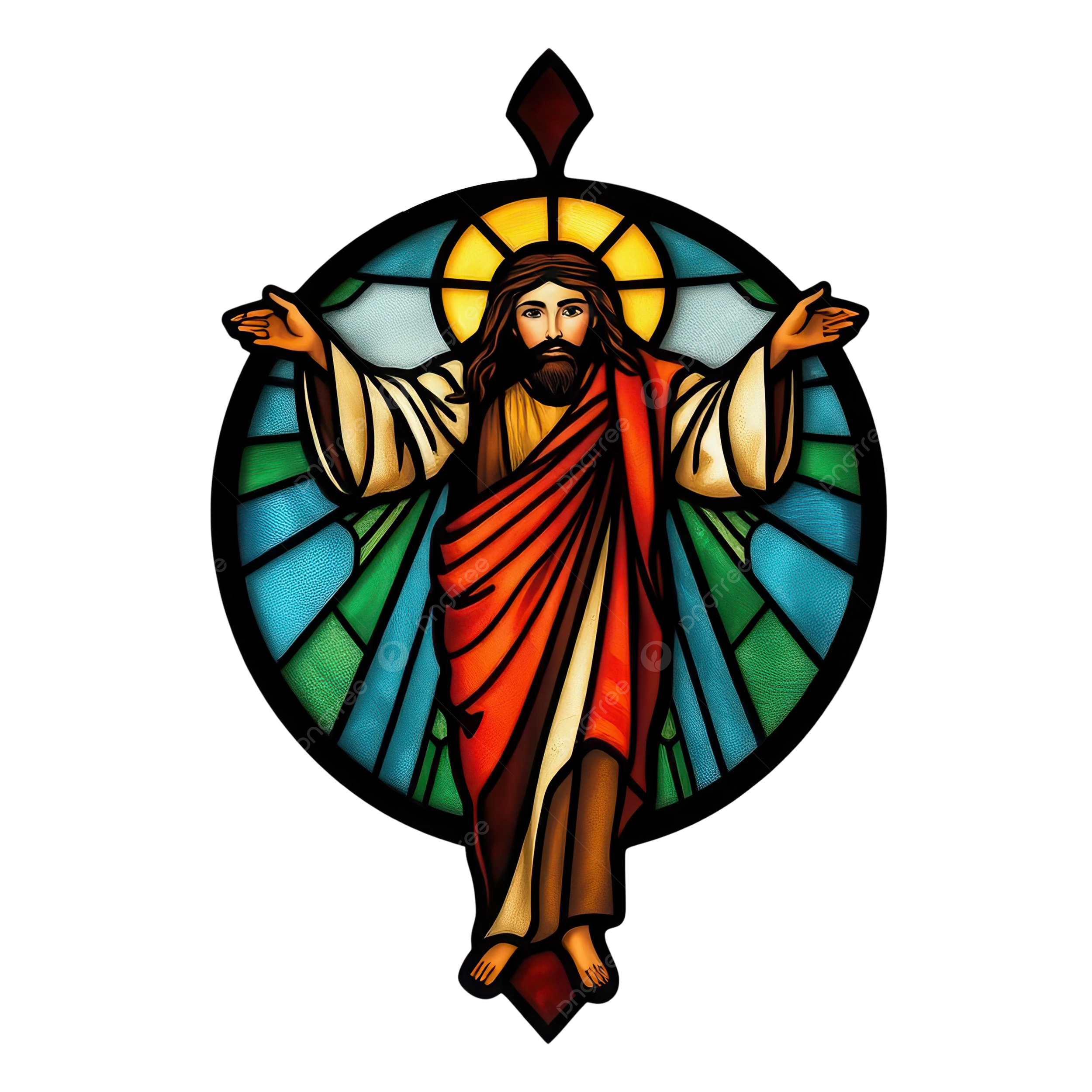Radiant Stained Glass Art Of Jesus Christ Jesus Christian Art Church Window PNG Transparent Image And Clipart For Free Download