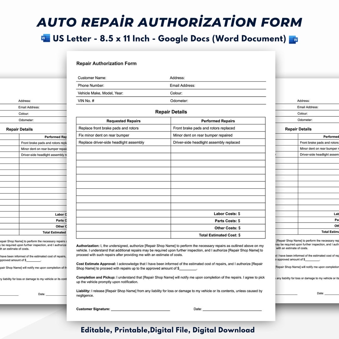 New Customer Form Printable Auto Repair New Customer Form Printable Auto Repair