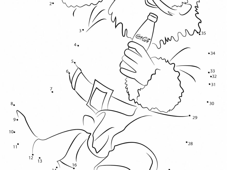 Santa Claus Drinking Soda Dot To Dots Coloring Page