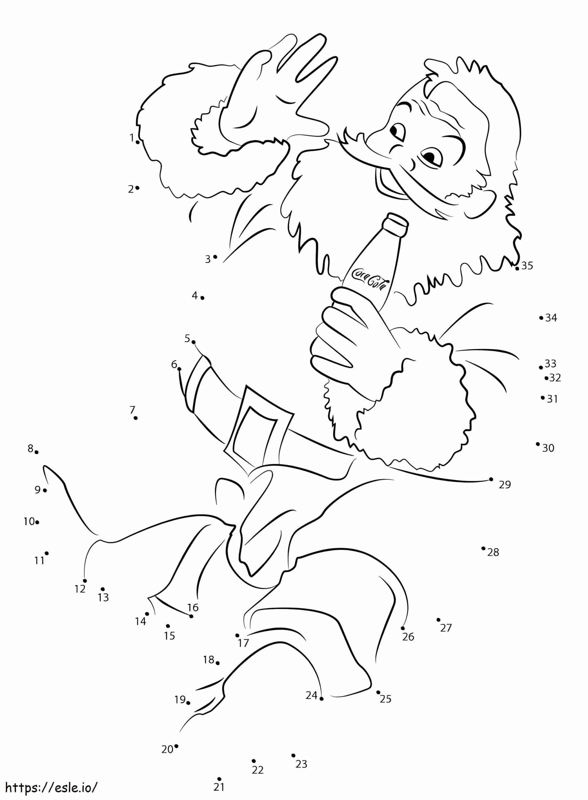 Santa Claus Drinking Soda Dot To Dots Coloring Page