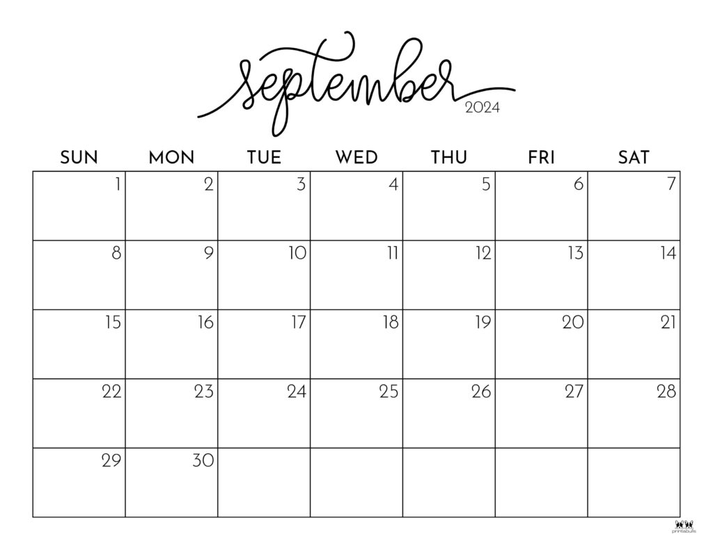 September 2024 Calendars 50 FREE Printables Printabulls