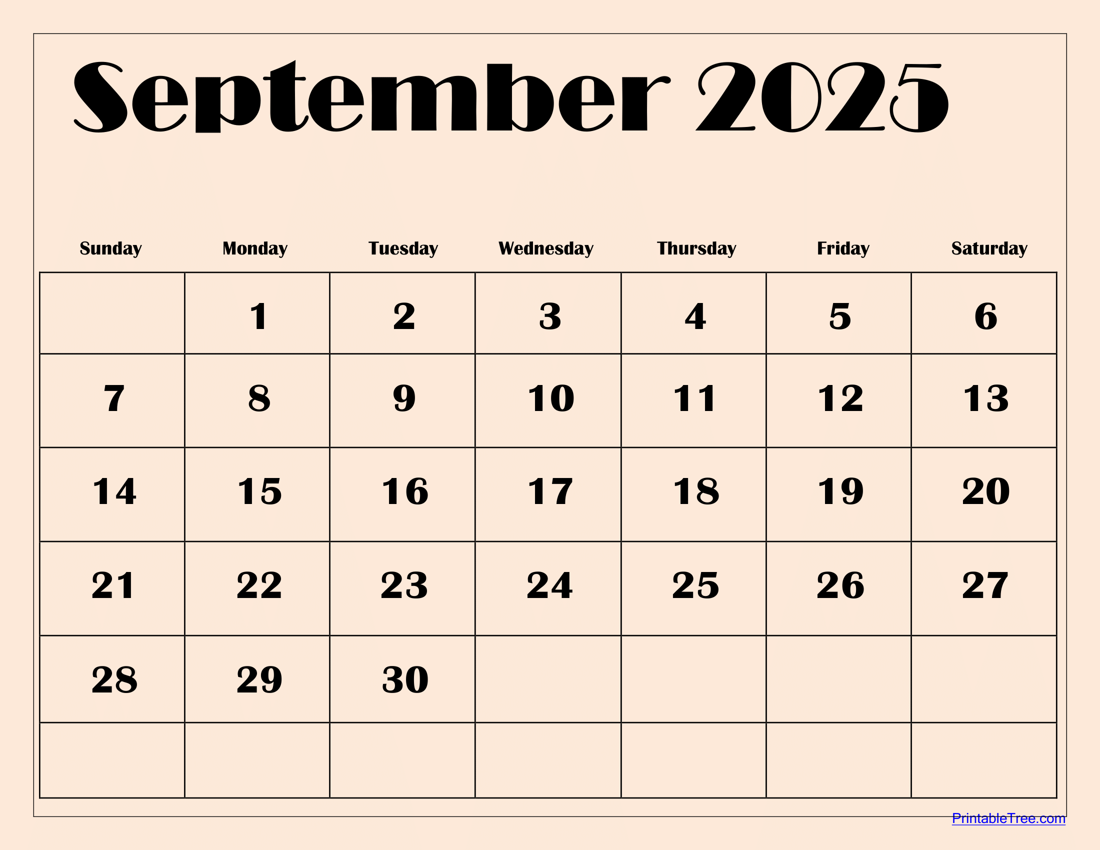 Free Printable Calendars 2025 September