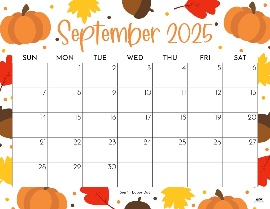 September 2025 Calendars 107 FREE Printables Printabulls