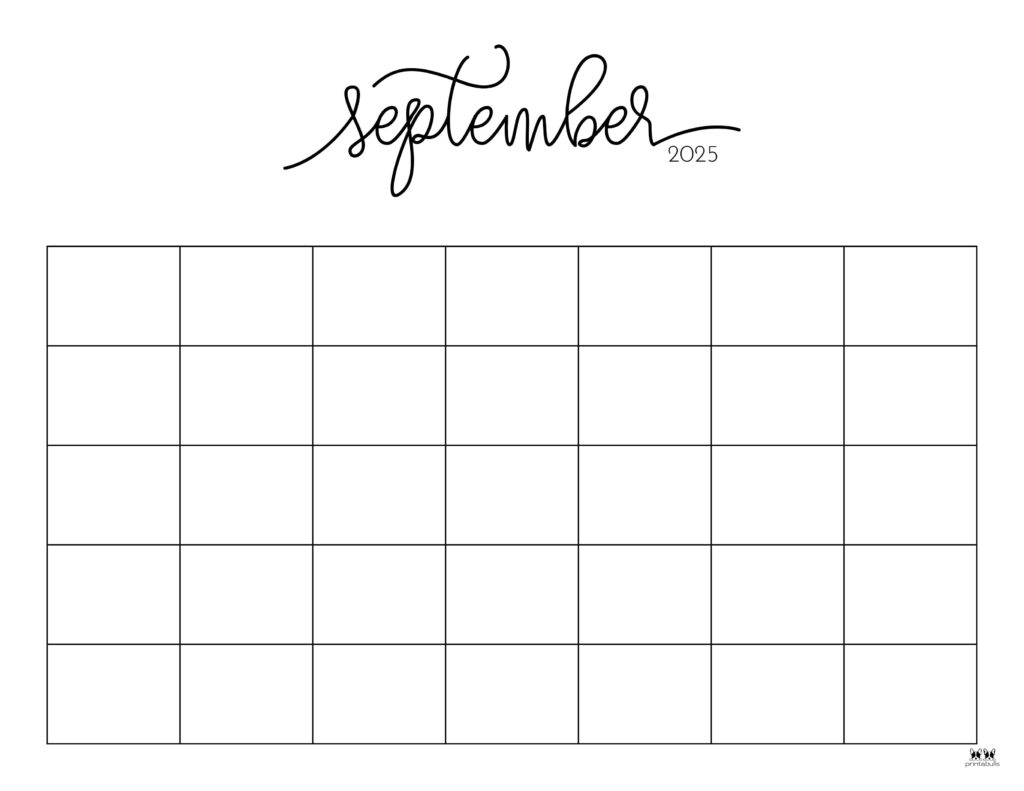 September 2025 Calendars 107 FREE Printables Printabulls