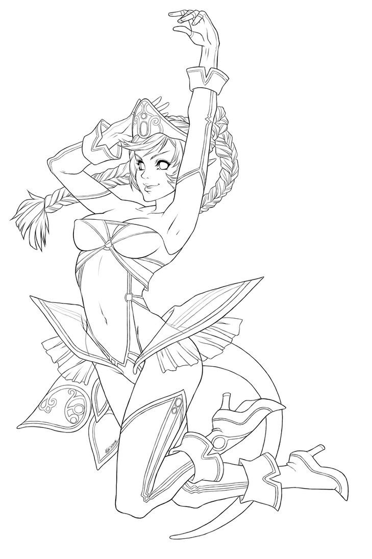 Sexy Adult Coloring Pages Jumping By Kate niemczyk