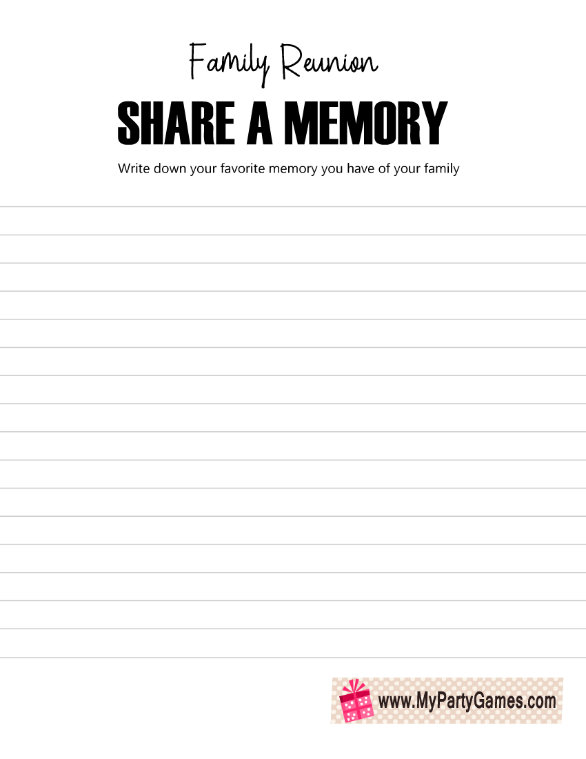 My Favourite Memory Writing Template Free Printable