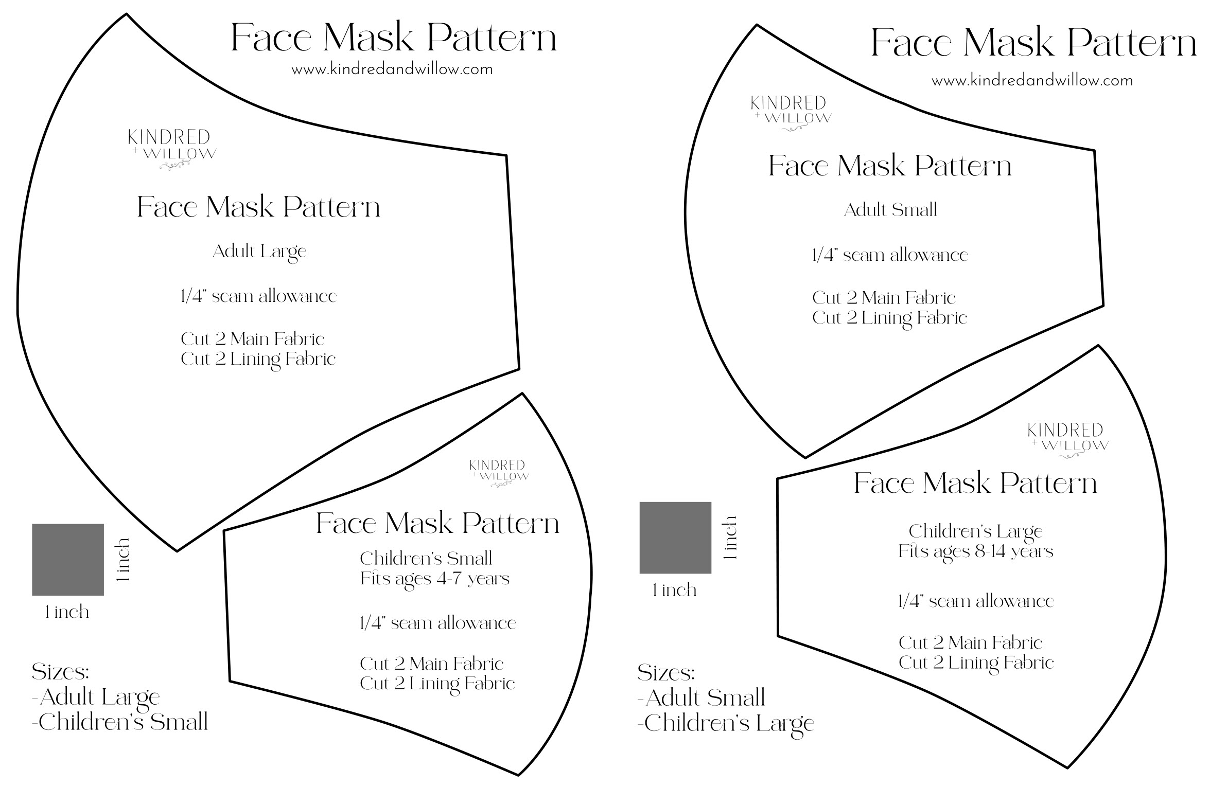 Simple DIY Face Mask Pattern Tutorial Kindred Willow