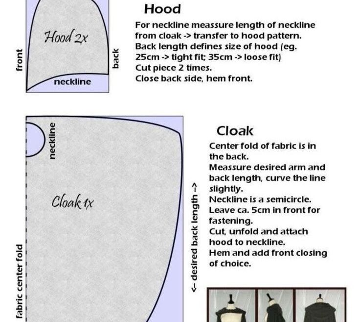 Simple Hooded Cloak Pattern